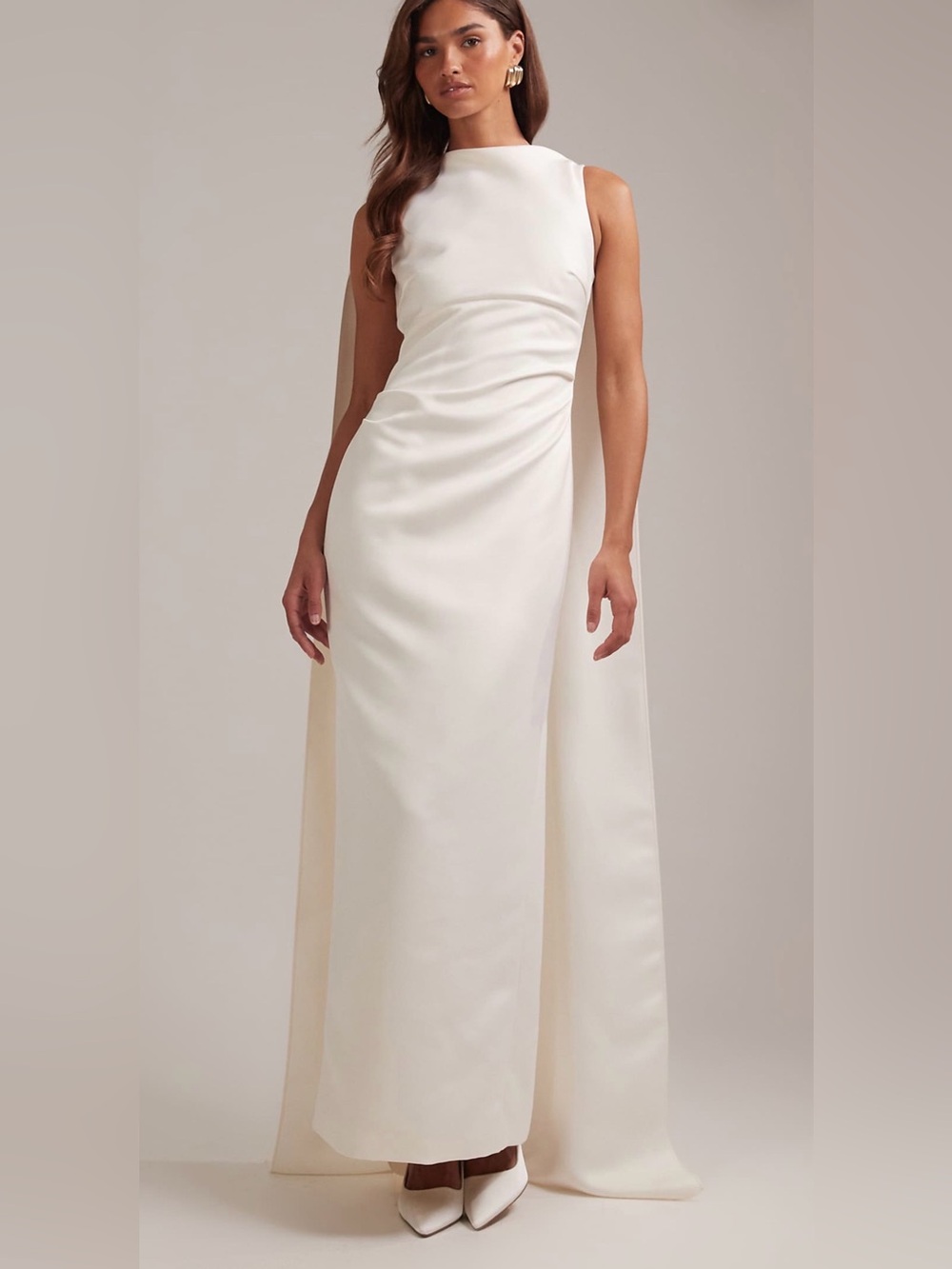 ASOS Ivory Sleeveless Wedding Gown with Cape Detail